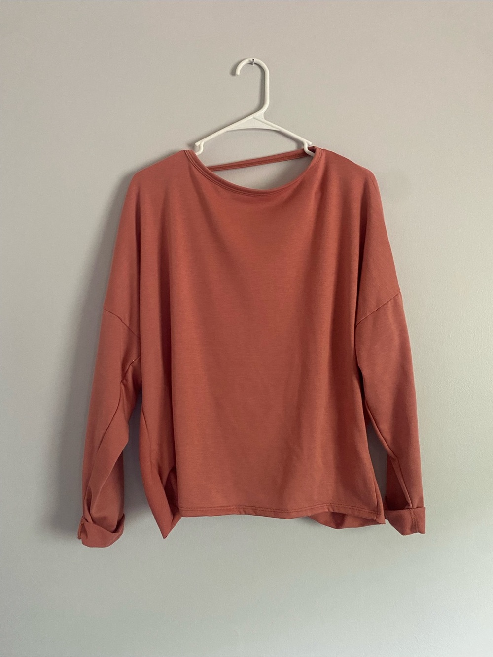 Eldridge Open Back Long Sleeve Top Dust Rose Sz S